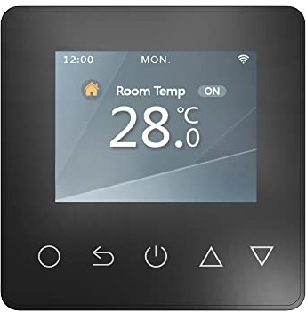 HEATIT ET-81 Digital Programmable Floor Heating Thermostat, Black No WiFi | For electric underfloor heating, smart temperature controller, digital programmable