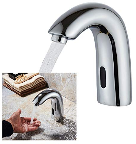 Rubinetto automatico con sensore a infrarossi, in ottone, per lavabo, per scuole, alberghi (solo acqua fredda)