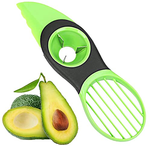 ShreeFit Avocado Slicer 3 in 1 Avocado Cutter Knife Peeler Non-Slip Handle Stainless Steel Blade for Mango Kiwi Fruit Kitchen Tool