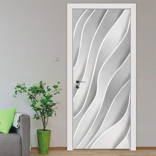 Türtapete Selbstklebend 80X200 Graue Geometrie Türtapete Selbstklebend Türposter,Fototapete Selbstklebend 3D Pvc Türaufkleber Diy Türbild,Türfolie Poster Tapete