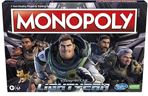 Hasbro Gaming Monopoly: Brettspiel „Lightyear Edition“ von Disney und Pixar für Familien und Kinder, Familienbrettspiele, Geschenke für Kinder ab 8 Jahren, Mehrfarbig
