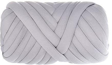 Sperrige Armstricken Wolle, 500g DIY Handstricken Gewebte Decke Kern Garn Wintersofadecke, Handgefertigt Riese Klobig Grobe Strickdecke Wolle Garn Decke Für Decken, Haustierbetten (Hellgrau)