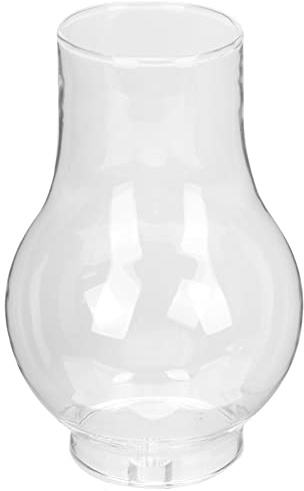 LIFKOME Glas Lampenschirm Ersatz Für Öllampe Petroleumlampe 6X4 Zoll Transparentes Lampenglas Mit Retro Stil Für Innenbeleuchtung Camping Und Außenbereich