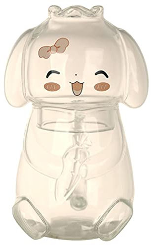 OSALADI Cute Rabbit Glass Carafe Bedroom Water Carafe Glass Cup for Nightstand Milk Juice