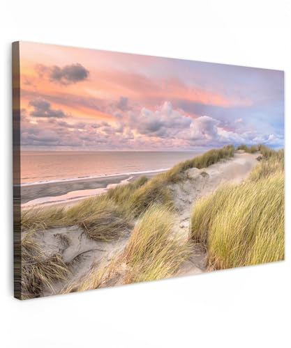 MuchoWow© Bild auf Leinwand Groß XXL Gemälde Leinwandbild Dekoration | 120x80 cm - Wohnzimmer Bilder Wall Decoration Wandbild Deko Moderne Wandbilder Strandbilder - Stranddeko - Strand und Meer
