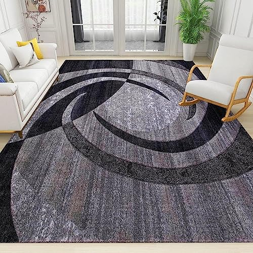 Teppich Wohnzimmer Teppich Kurzflor Modern Design Rutschfest Waschbar Teppich Für Schlafzimmer Bodenmatte Innen Und Außen Teppich Graue Abstrakte Schwarze Linien 80 X 120 Cm / 31,5 X 47,2 Zo -9J6X/A8X