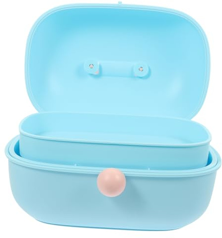 SHINEOFI Organisateur De Rangement Multi-couches Pour Accessoires De Cheveux Boîte De Stockage Pour Bijoux Fournitures De Couture Et Plus Bleu