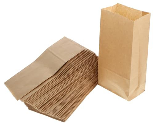 PartyKindom 100stücke Brottüten Aus Kraftpapier Für Snacks Und Gebäck Ölbeständige Papiertüten Für Picknicks Takeaway Und Aufbewahrung Von Süßigkeiten Und Brot