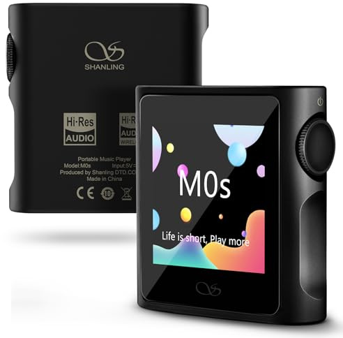 SHANLING M0s MP3 Player with Bluetooth 5.0 Hi-Fi Lossless Sound Music Player Portable Digital Audio Player 1.54” HD Touch Lasts 10 Hours 3.5mm/Type-C Jack(Without SD Card)