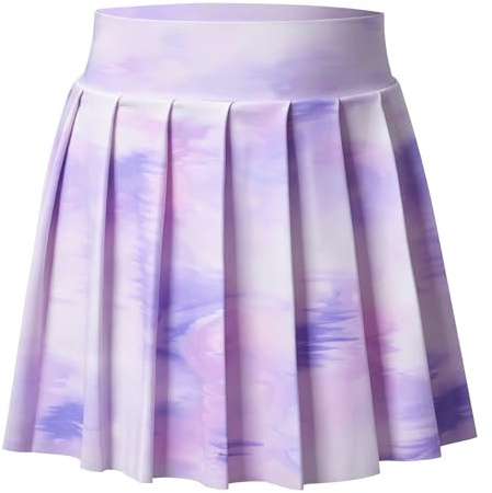 Bezioner Flicka tenniskjol, veckad kjol med fickor innerbyxor, golf skorts veckad skater sportkjol barn minikjol skoluniform, violett, 13-15 år