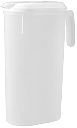 Caraffa in vetro con coperchio, 1,5 litri, caraffa in vetro con coperchio, a prova di perdite e di alta qualità, in vetro ideale, per limonata, acqua e tè