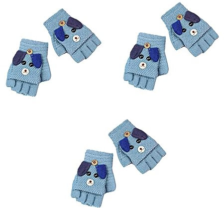 WRITWAA 3 Paare Warme Handschuhe Wollhandschuhe Fleece-handschuhe Fäustlinge Stricken Stangenhalter Aus Edelstahl Kinderhandschuhe Fingerlose Handschuhe Stricken Warme Strickhandschuhe