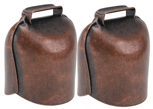 PLAFOPE 2 Stück Dicke Kleine Glocken Aus Eisen Rotbronze Haustier Tierglocke Mit Klarem Klang Flexibel Für Schafe Pferde Und Kühe Nutztier Hängedekor Für Den Landwirtschaftlichen Betrieb