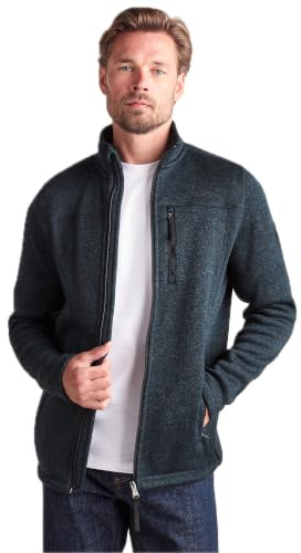 TOG24 Cresswell Mens Zip Fleece Jacket, Knitlook Adjusters Outdoor | 100% Polyester, Coat, Chest pocket, Anti-pill, Winter, Outdoors