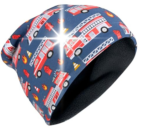 HECKBO 360° Reflektor Kinder Beanie Mütze oder Loop Schal - Vlies Stoff oder Jersey innen für Sommer Frühling Herbst Winter