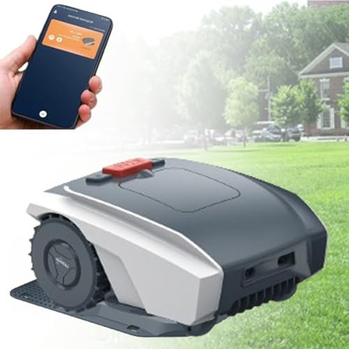 MhWrughts Tondeuse à Gazon robotisée Automatique avec contrôle par Application Bluetooth et Planification de Parcours GPS, Robot de pelouse tond jusqu'à 1 500 mètres carrés, Gestion multizone