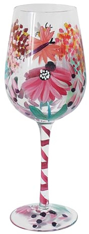 Lesser & Pavey Wild Garden Wine Glass Lynsey Johnstone for Home & Restaurants | Stylish Wine Glasses for Hot & Cold Drinks | Lovely Tableware Wine Drinking Glasses Gifts for Women & Men