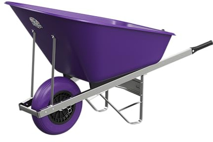 Agri Barrow Wheel Barrow 160 Litre Plastic Wheelbarrow with Puncture Proof Tires, Purple- Ideal for Equestrians, Gardeners, Yard & Garden Maintainers, Farmers, Stable Workers, Allotment Owners