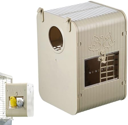 Vogel-Nistkasten, Nymphensittich-Nistkasten, geräumiger visueller Papageienunterschlupf, integrierte Leiter, Naturschutz-Futterspender, Spatzenhaus, Gartenhof-Dekoration, 17 x 18 x 26 cm