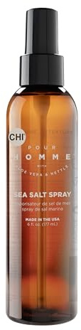CHI Pour Homme Sea Salt Texturizing Hairspray for Men, Lightweight Styling Spray for Texture, Volume & Hold, Sulfate-Free Formula with Fresh Woody Scent for All Hair Types, 6 oz