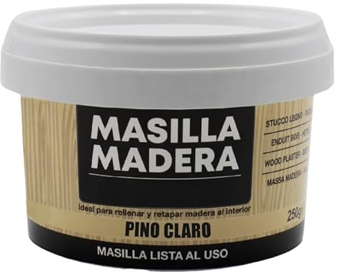CABLEPELADO - Masilla para Madera – Rellenadora de Grietas y Agujeros en Superficies de Madera Interior, 250 g – Secado Rápido, Alta Adherencia y Fácil Aplicación - Pino Claro