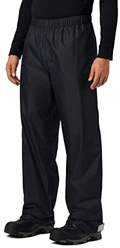 KOUDYEN Pantalones Lluvia Impermeable Hombre Ligero Transpirable Pantalones Trekking Ciclismo Moto Hombre Aire Libre para Esqui Excursión Caminar Pesca Negro Oscuro L