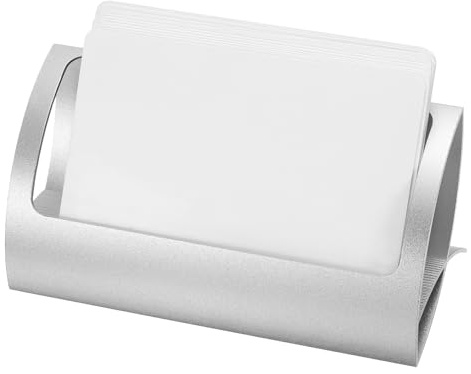 QUARKZMAN Visitenkartenhalter Für Schreibtisch Aluminiumlegierung Q Form Visitenkartenorganizer Schreibtischkartenständer Ausstellungsständer Für Büro Ausstellung Meeting Zuhause Silber