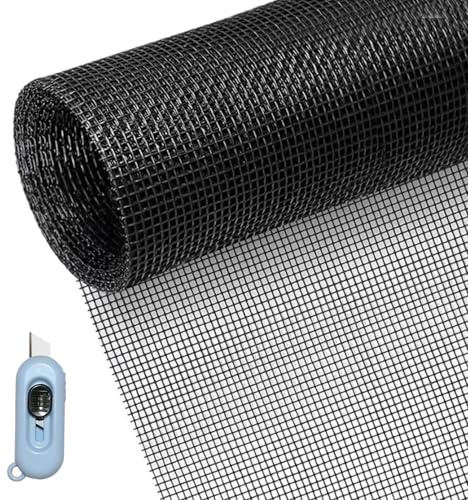 LXBCTOP Zanzariera in fibra di vetro, 120 x 300 cm, al metro | Zanzariera per finestra fai da te, a prova di gatti, per porta del balcone, finestra del tetto, colore nero