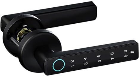 Fingeravtryck dörrlås 4-i-1 smart dörrhandtag med fingeravtryck/app/kod/nycklar elektroniskt tangentbordslås för sovrum hem hotell kontor lägenhet
