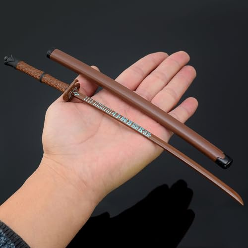 nyyuqi 1/6 Scale 10.23'' Metal Samurai Sword Katana W/Scabbard Weapon Model for 12'' Action Figure Custom (#07)