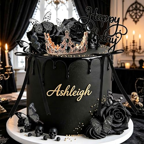 décorations pour gâteaux d'anniversaire gothique rubans papillons roses