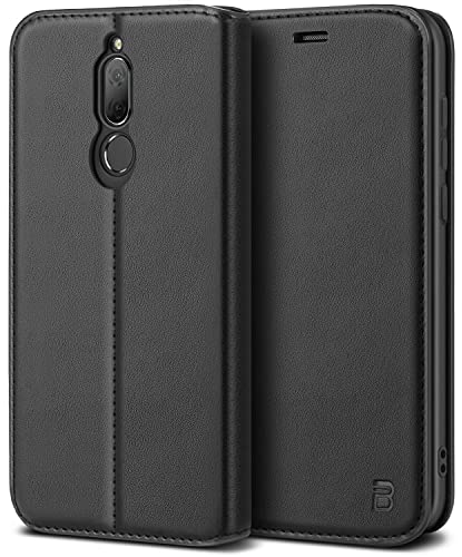 BEZ Funda Huawei Mate 10 Lite, Carcasa Compatible para Huawei Mate 10 Lite, Libro de Cuero con Tapa y Cartera, Cover Protectora con Ranura para Tarjetas y Billetera, Cierre Magnético, Negro