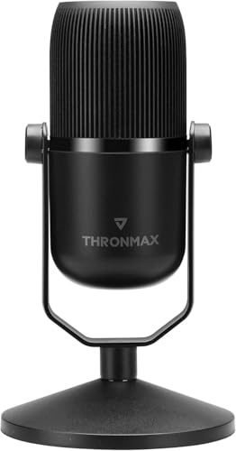 MAD CATZ THRONMAX MDrill Zero - Compact USB Condenser Microphone with Cardioid and Omni-Directional Recording Patterns - Jet Black