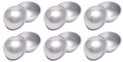 CANDeal 12 STK Bath Bomb Mold Kit 6 Set DIY Badebomben Gießformen Metallform für hausgemachte Badebomben und basteln Sie Ihre eigenen Fizzles (4,5cm)