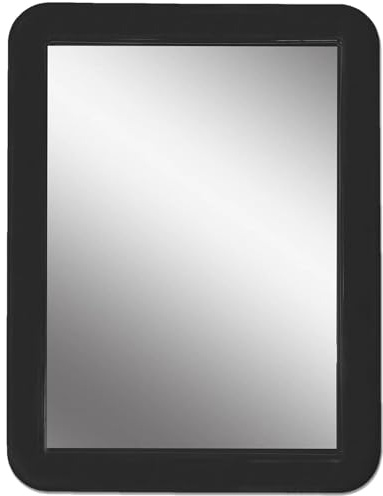 CEREM Spindspiegel magnetisch für Jungen oder Mädchen Spind, schwarz, 12,7 x 17,8 cm – Echtglas Magnetspiegel für Schulspind, Büro, Zuhause