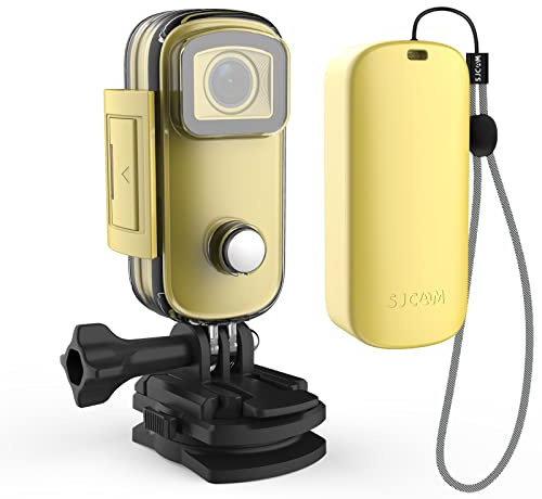 SJCAM C100 Mini Waterproof Action Camera, 15MP Photos, 1080P Small Video Cameras for Vlogging, Webcam, 98ft Underwater Cameras for Snorkeling (Yellow)