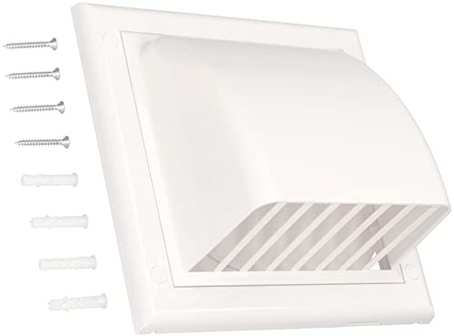 KOTARBAU® Scarico da parete Ø 100 mm, uscita a parete con valvola di non ritorno, copertura di ventilazione per sistemi di ventilazione rotondi