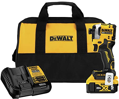Dewalt DCF850P1 ATOMIC 20V MAX Brushless Lithium-Ion 1/4 in. Cordless 3-Speed Impact Driver Kit (5 Ah)