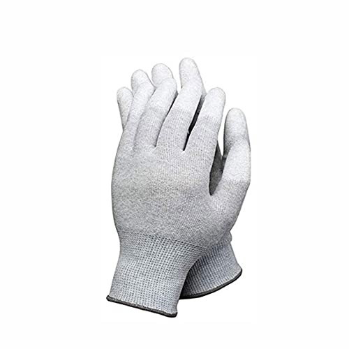 TopHomer Gants antistatiques, gants trempés en fibre de carbone PU respirants pour assemblage de produits électroniques, semi-conducteurs, assemblage PC