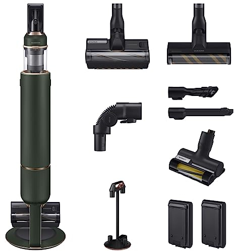 Samsung Bespoke Jet Complete Extra Cordless Stick Vacuum Cleaner, With Auto Empty Built-in Clean Station, Max 210 W Suction Power, VS20A95943N, Woody Green