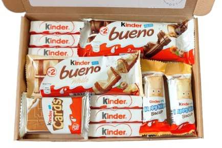 Kinder Chocolate Gift Box, Kinder Selection Box, Kids Chocolate Gift, Birthday Chocolate Hamper, Happy Hippos, Cards, Bueno Letterbox Gift, Chocolate Lover Selection Box
