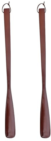 Healifty 2 Pack Extra Long Shoehorns 31 Inch Wooden Shoe Lifters for Seniors and Women Comfortable Long Handle Shoe Horns for Easy Wearing