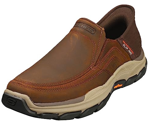 Skechers Homme Respected-Elgin 204810 Mocassin, CDB (Crazy Horse Marron foncé), 41 EU