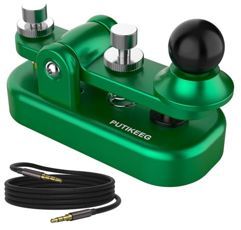 PUTIKEEG chiave morse cw, chiave telegrafo, radio amatoriale cw keyer, macchina codice Morse, tastiera Telegram, trasmettitore codice Morse, tasto cw chiave morse (verde)