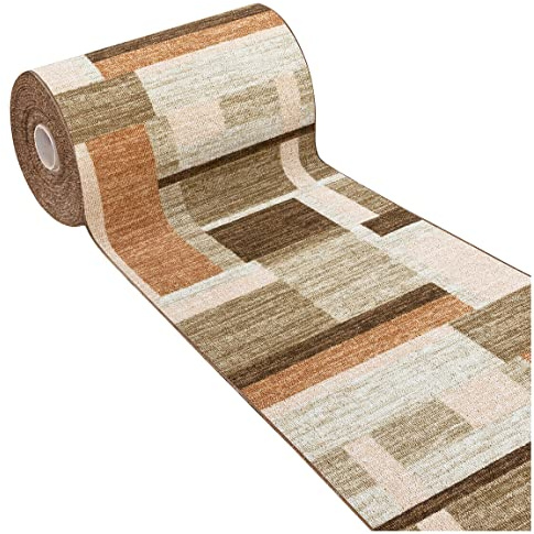 emmevi Tappeto Cucina Bordato Colori Accesi Passatoia Antiscivolo Lavabile Mod.FAKIRO DIS_38 57X240 BEIGE