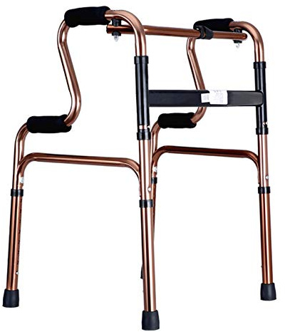 Andadores Plegables Livianos para Personas Mayores y Ancianos, Andador Adulto Ajustable para Trabajo Pesado para Personas Bajas, Estándar y Altas, Carga 400 Lbs (Color : Antique Brass) (Antique Brass)