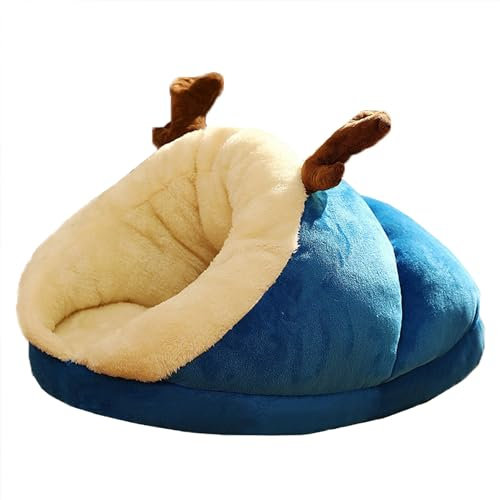 XIEMINLE Katzenbett, Haustierbett für Hauskatzen, Kätzchenbett, Katzenhaus, kleine Hundehöhle Bett mit Anti-Rutsch, Katzenschlafsack, Katzennesthaus, Haustiersofa für Katze/Welpen/Kätzchen, 60 x 40 x