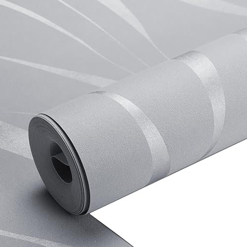Papel Tapiz En Relieve Papel Tapiz Para Dormitorio Rayas No Tejidas Papel Tapiz 3D Papel Tapiz Gris Transpirable Absorbente De Sonido Moderno Papel Tapiz Plateado Con Brillo Para Habitación