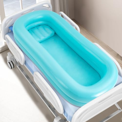 DCSYOG Set di vasche da doccia gonfiabili mediche, sistema doccia portatile a letto con pompa, semplice aiuto per il bagno a letto per disabili/anziani/costretti a letto