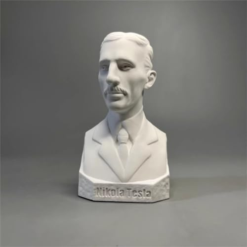 Womeet Nikola Tesla Figura Statua, Gesso Nikola Tesla Scultura Artigianato Decorazione Casa Ufficio Desktop Decorazione, Nikola Tesla Figurine Sketch Practice DIY Art Gift